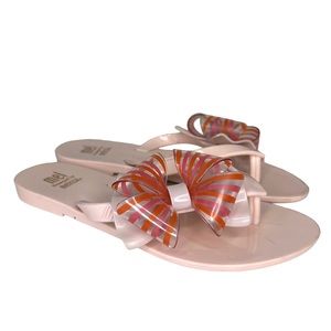 MEL MINI MELISSA Pink HarmonicSweet II‎ Flip Flop With Oversized Bow Size 13.